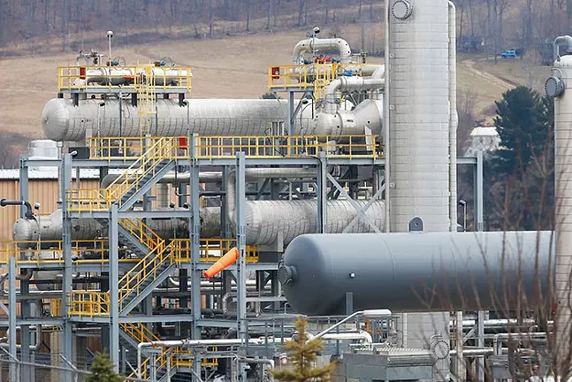 The MarkWest Energy Bluestone Processing Plant in Evans City, Butler County, which processes natural gas. - CP PHOTO: JARED WICKERHAM