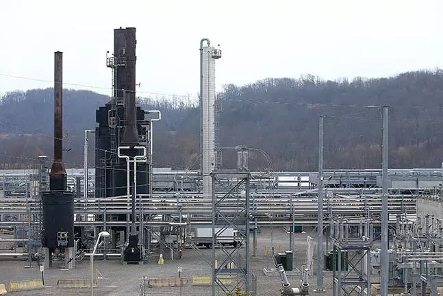 The MarkWest Energy Bluestone Processing Plant in Evans City, Butler County, which processes natural gas. - CP PHOTO: JARED WICKERHAM