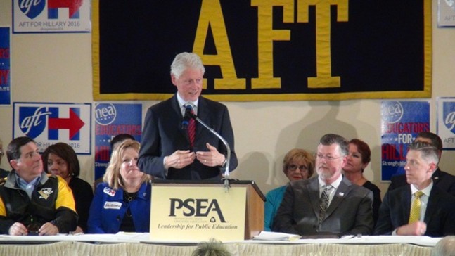 Former President Bill Clinton visits Pittsburgh to stump for Hillary