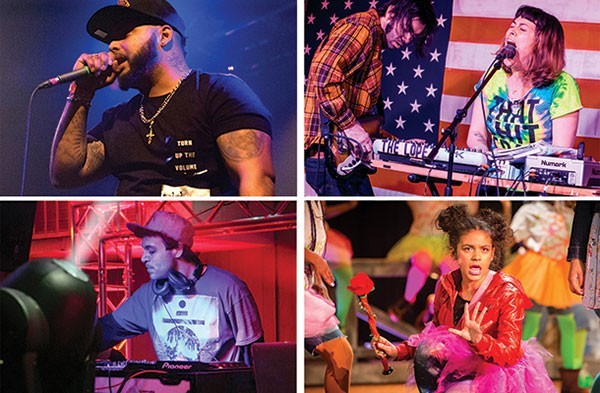 LIVE MUSIC IN PITTSBURGH (CLOCKWISE FROM TOP LEFT): KING OF THE BURGH (PHOTO BY AARON WARNICK), THE LOPEZ (PHOTO BY SARAH WILSON), THE WIZ (PHOTO BY RENEE ROSENSTEEL) AND RAVE AND CHILL TEKKO AFTER-PARTY (PHOTO BY JOHN COLOMBO)