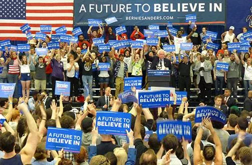 A crowd of mostly young voters turned out to see Democratic presidential candidate and Vermont Sen. Bernie Sanders speak at the University of Pittsburgh one day before the Pennsylvania primary. - PHOTO BY RYAN DETO