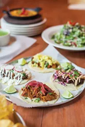 Bakersfield: An assorted of tacos from Bakersfield: Cochinita Pibil, Short Rib, Pork Belly Pastor and Bistec - PHOTO BY VANESSA SONG