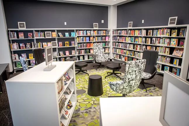 An area for teens in the new upstairs portion of Carnegie Library Downtown, is designed for teens to work together and get help on assignments. - CP PHOTO: KAYCEE ORWIG