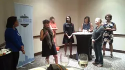 Culver City, Calif., City Councilor Meghan Sahli-Wells spoke to a crowd of locally elected woman officials.