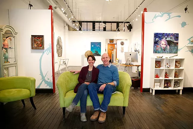 Owners Nicole Capozzi and Josh Hogan of Boxheart Gallery, a Hidden Gem in Bloomfield - CP PHOTO: JARED WICKERHAM