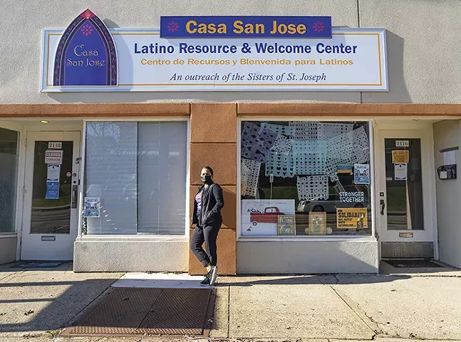 Casa San Jose Executive Director Monica Ruiz outside their offices in Beechview - CP PHOTO: LAKE LEWIS