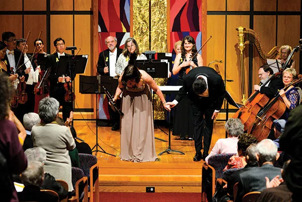 Striking members of the Pittsburgh Symphony Orchestra perform a show at Rodef Shalom Temple in Oakland. - CP PHOTO BY STEPHEN CARUSO