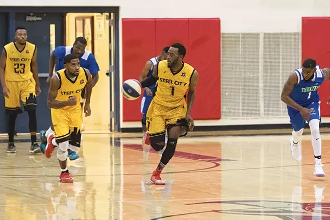 Antonio Reddic, of the Steel City Yellow Jackets, moves the ball down court during the team’s win over the York Buccaneers, on Nov. 12. - CP PHOTO BY LUKE THOR TRAVIS