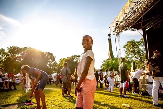 A girl poses for a photo during the Juneteenth and Black Music Festival at Point State Park Sat., June 19. - CP PHOTO: KAYCEE ORWIG