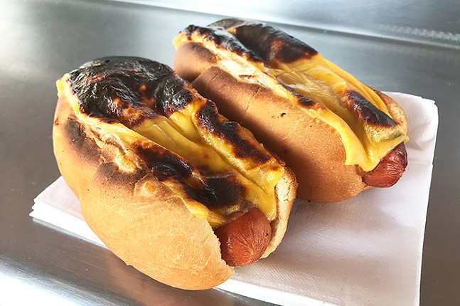 Two cheese dogs with the works at Jim’s in West Mifflin. - CP PHOTO: RYAN DETO