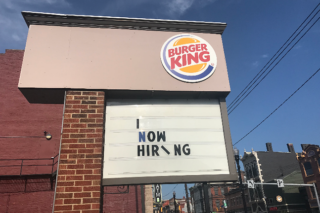 The Burger King marquee on East Carson Street in the South Side neighborhood of Pittsburgh.  -CP PHOTO: RYAN DETO