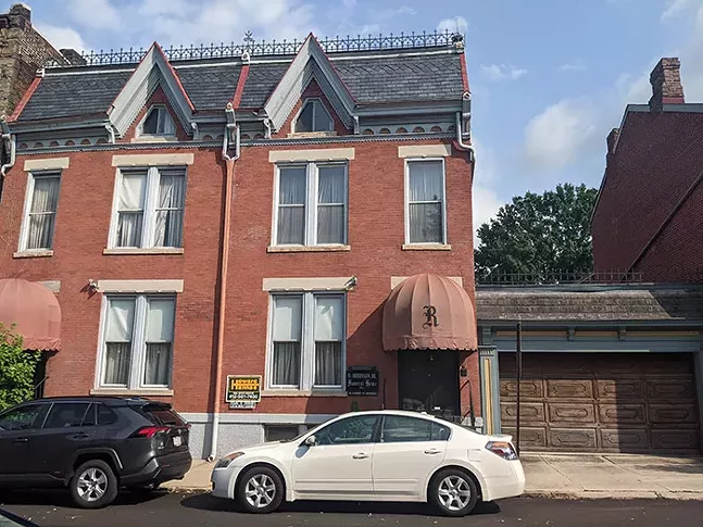 The former O. Robinson Jr. Funeral Home on North Taylor Avenue, currently for sale in the Mexican War Streets in Pittsburgh's North Side - CP PHOTO: LISA CUNNINGHAM