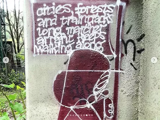 Marcher Arrant graffiti artwork in Pittsburgh - INSTAGRAM PHOTO: MARCHER ARRANT