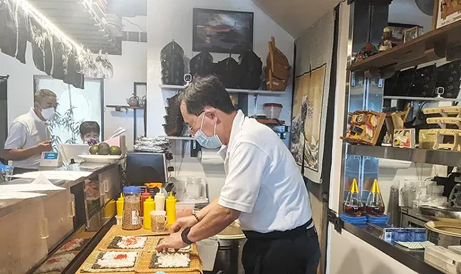 Sushi being prepared at the newly opened Sushi Kim 2 on Smithfield Street in Downtown PIttsburgh - CP PHOTO: LISA CUNNINGHAM