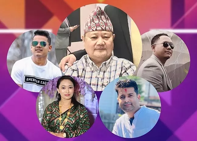 (Clockwise) Pratap Subba, Damber Khapoong Subba, Manoj Dhakal, Suchita Gurung, and Kiran Gajmer will perform as guest artists at the Himalayan Cultural Exhibition and Food Festival - COURTESY OF HIMALAYAN FOUNDATION USA