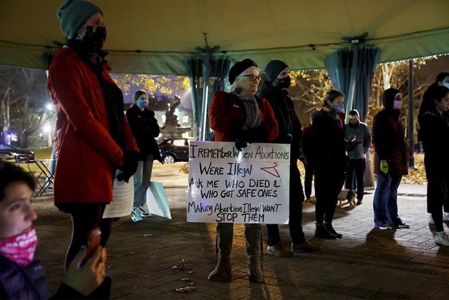 Planned Parenthood Pennsylvania Advocates rally for abortion rights in Pittsburgh's Schenley Plaza on Wed., Dec. 1, 2021. - CP PHOTO: JARED WICKERHAM