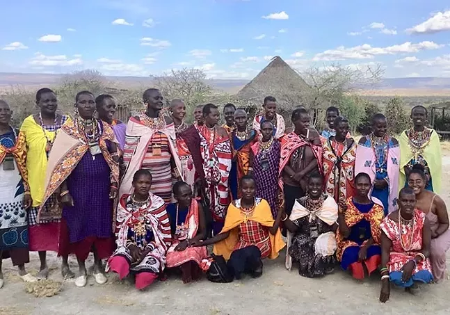 Olorgesailie Maasai Women Artisans of Kenya and Tereneh Idia in Olorgesailie, Kenya - PHOTO: JOHN MAINA