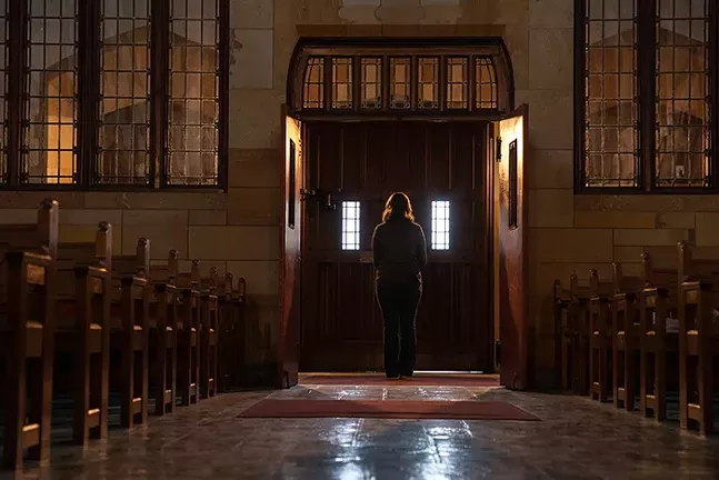Jane, who wishes to remain visually anonymous, photographed at Sacred Heart Church - CP PHOTO: KAYCEE ORWIG