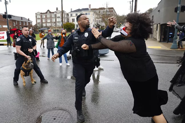 Wilkinsburg officer strikes protester during demonstration against police brutality