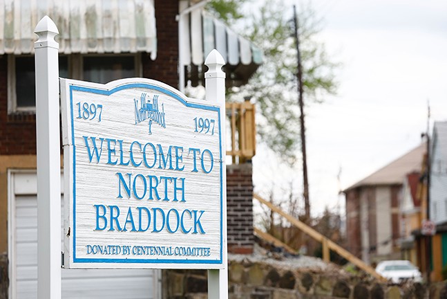 Welcome sign in North Braddock - CP PHOTO: JARED WICKERHAM