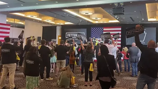 Pa. Second Lady Gisele Fetterman speaks during John Fetterman's Primary Election Night Rally on Tue., May 17, 2022. - CP PHOTO: LADIMIR GARCIA