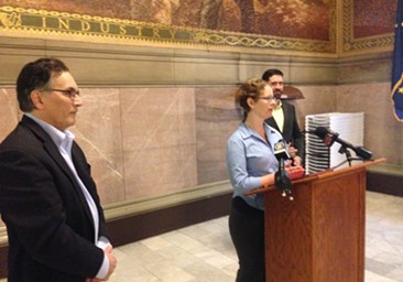 Environmental advocates at a press conference in the Allegheny County Courthouse. - CP PHOTO BY RYAN DETO