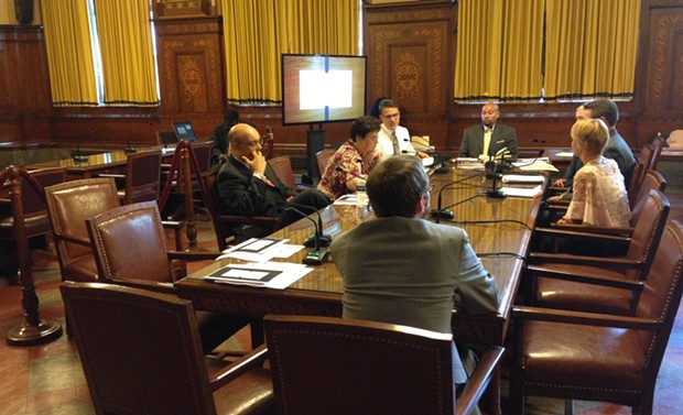 Pittsburgh City Councilors meet at an July 18 post-agenda meeting on affordable housing. - CP PHOTO BY RYAN DETO