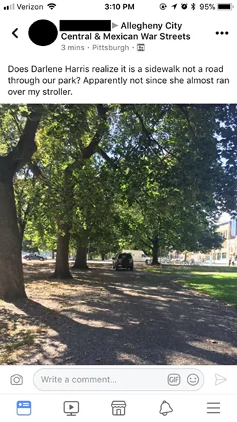 Pittsburgh City Councilor Darlene Harris caught driving car on pedestrian path in park, upsetting constituents