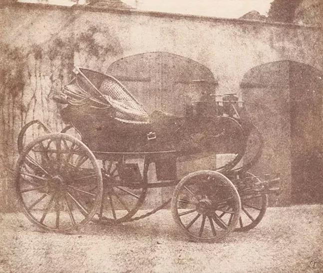 William Henry Fox Talbot’s 1844 photo “A Barouche Parked in the North Courtyard of Lacock Abbey” - IMAGE COURTESY OF CARNEGIE MUSEUM OF ART, GIFT OF WILLIAM T. HILLMAN