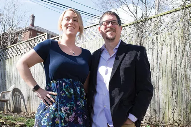 Patrick Nightingale, with his wife, Teresa, are marijuana advocates who believe medical cannabis can reduce the number of opioids prescribed in the Pittsburgh area. - CP PHOTO BY JAKE MYSLIWCZYK