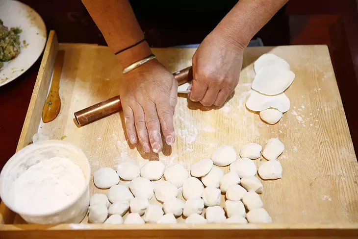 In the kitchen with Guoqing Wu at Northeastern Kitchen