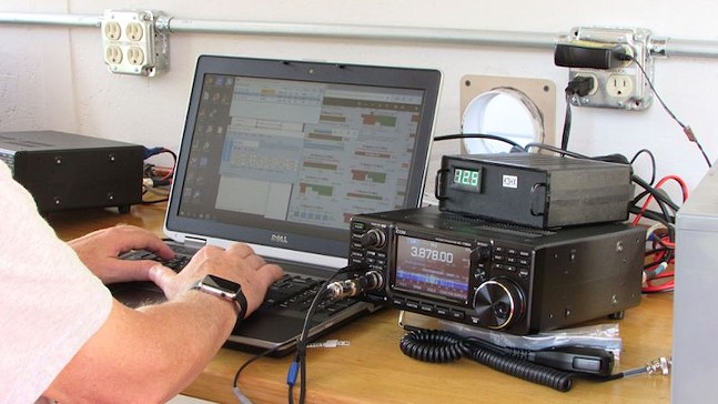 Radio operator making a contact