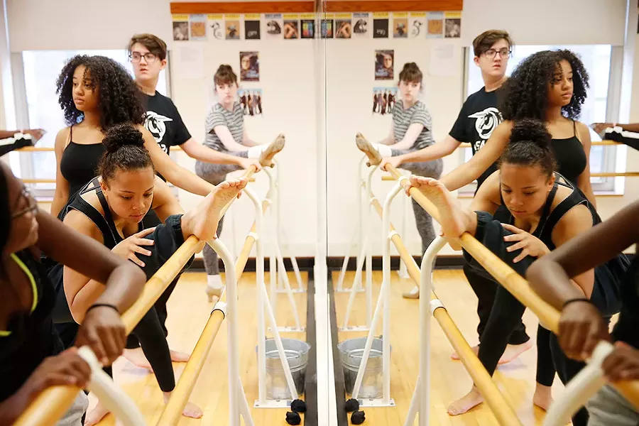 Erin Bowens, a junior at CAPA, practices in her Rehearsal and Performance Class. - CP PHOTO: JARED WICKERHAM