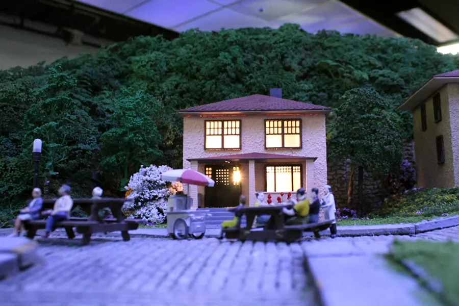 One of the completed Cement City model houses featured in the Railroad & Village - PHOTO: CARNEGIE SCIENCE CENTER