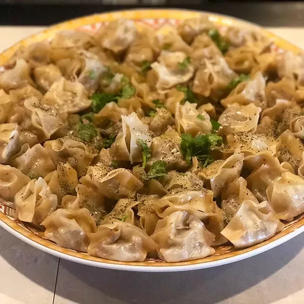 A tray of Afghan dumplings - JOSEPHINE ORIA