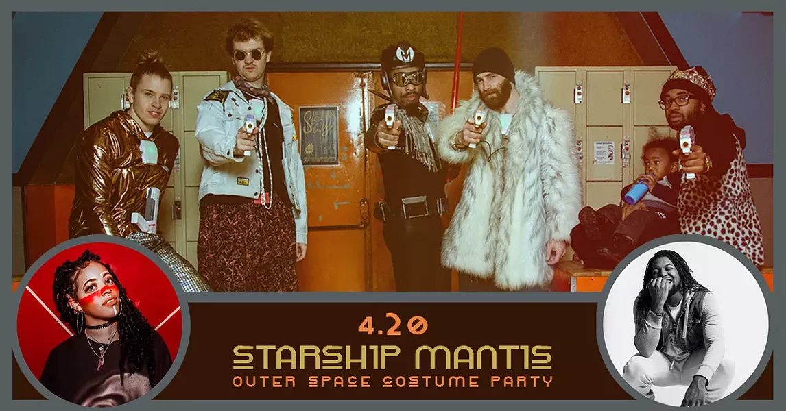 Flyer for Starship Mantis Outer Space Costume Party at Cattivo