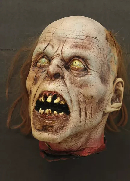 Foam latex Romero zombie head. - GEORGE A. ROMERO COLLECTION, UNIVERSITY OF PITTSBURGH
