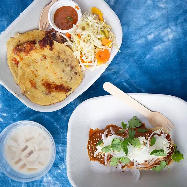 Horchata pupusas and tamale - PHOTO: DAVE MIZER