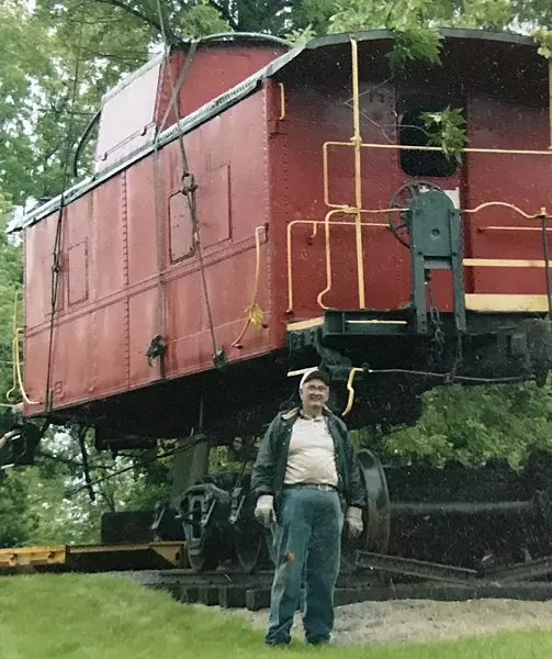 The late Bill Segar and caboose - PHOTO: BRETT SEGAR
