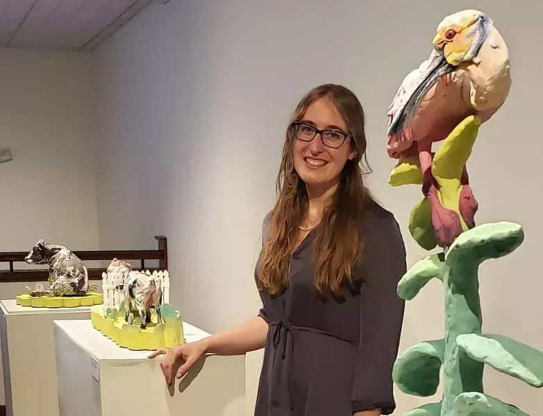 Rose Colored Glasses artist Katie Stone at Sweetwater Center for the Arts - PHOTO: KATIE STONE