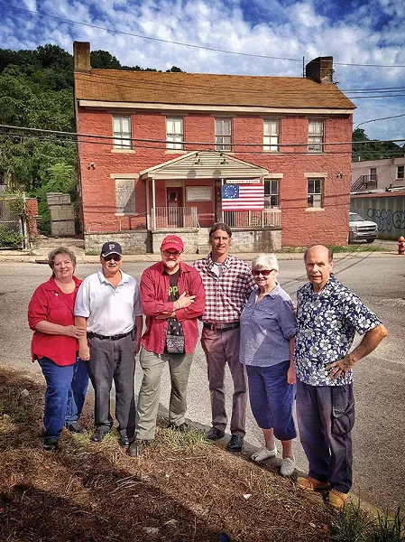 Members of Pittsburgh’s Old Stone Tavern Friends Trust (from right): Paul Sentner, Norene Beatty, Cris Mooney, John McNulty, Rich Forster and Lorraine Forster - PHOTO BY HEATHER MULL