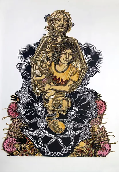 “Memento Mori,” by Swoon - PHOTO COURTESY OF SWOON STUDIO