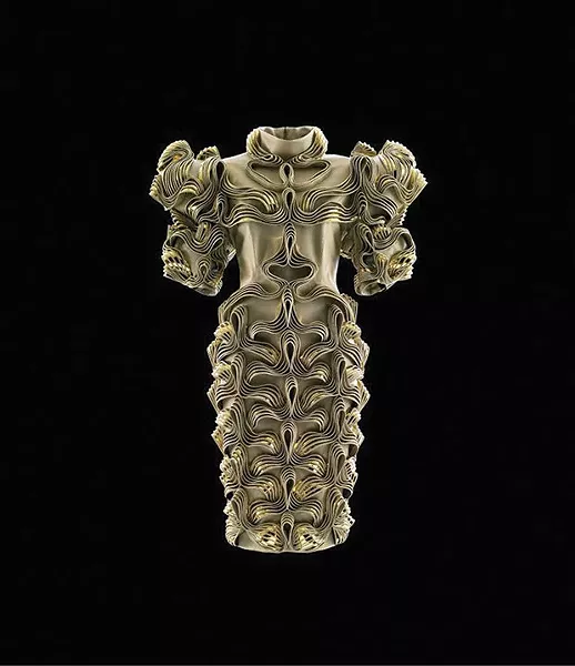 Iris van Herpen's “Radiation Invasion, Dress” from Iris van Herpen: Transforming Fashion, at Carnegie Museum of Art - PHOTO COURTESY OF BART OOMES, NO 6 STUDIOS
