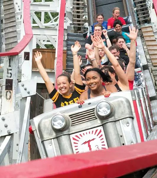 The Thunderbolt wooden roller coaster at Kennywood Park - CP PHOTO BY JOHN COLOMBO