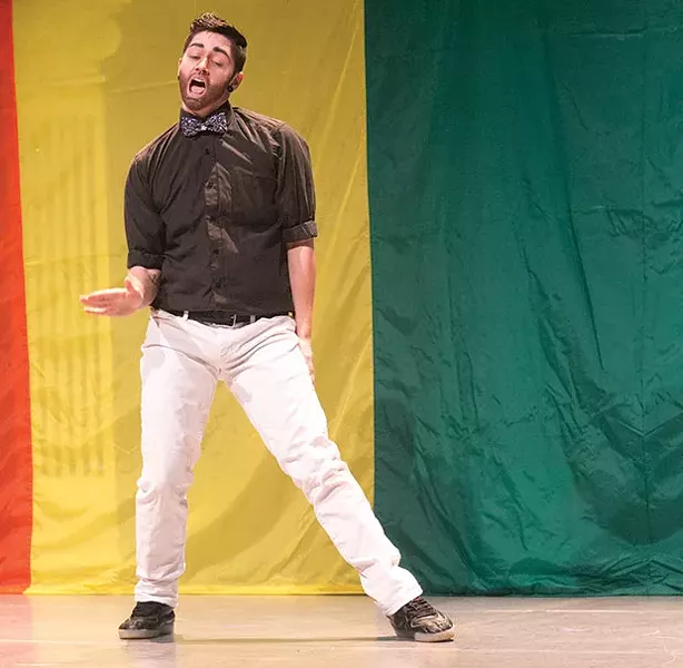 Drag King Shane Moening performing at a recent event in Pittsburgh - CP PHOTO BY JOHN COLOMBO