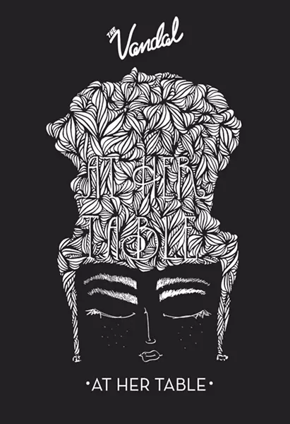 The logo for At Her Table, designed by Pittsburgh artist Atiya Jones for TWELVE\TWENTY STUDIO