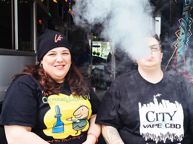 Lisa and Janel Gregory with The Vape Van - CP PHOTO: JARED MURPHY