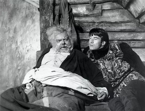 Orson Welles as Falstaff, and Keith Baxter as Prince Hal