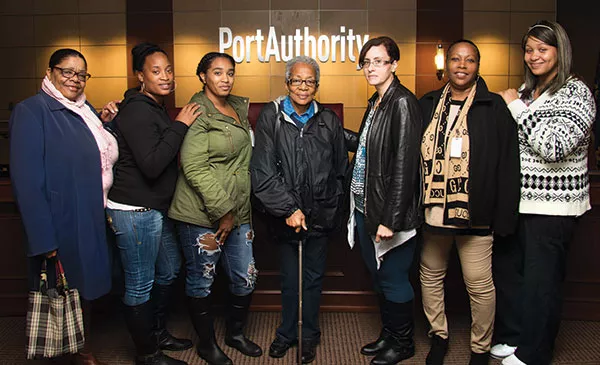 Starr Magwood (third from left) with other Mifflin Estates residents who requested bus service on Oct. 28 - CP PHOTO BY LUKE THOR TRAVIS