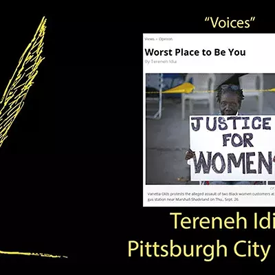 Screencap from Tereneh Idia's award announcement at the 2020 Golden Quill awards